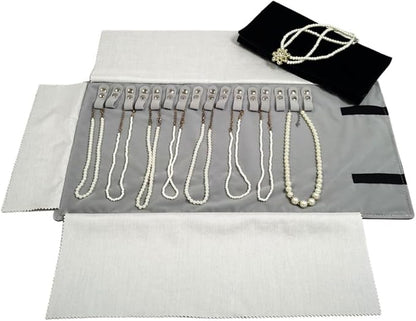 Velet Travel Jewelry Case Roll Bag Organizer by SCIKHEFT