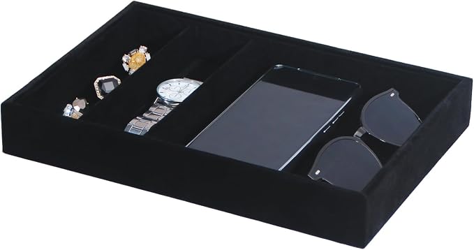 Bedside Organizer Tray, Desktop Storage Tray by FocusOnJewelryDisplay