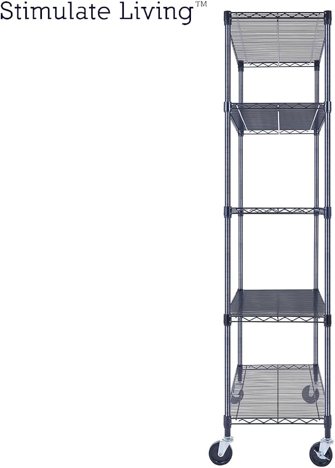 36"x18"x72" Prime Heavy Duty Black 5-Tier Wire Shelving NSF 4000 LBS MAX - Image 9