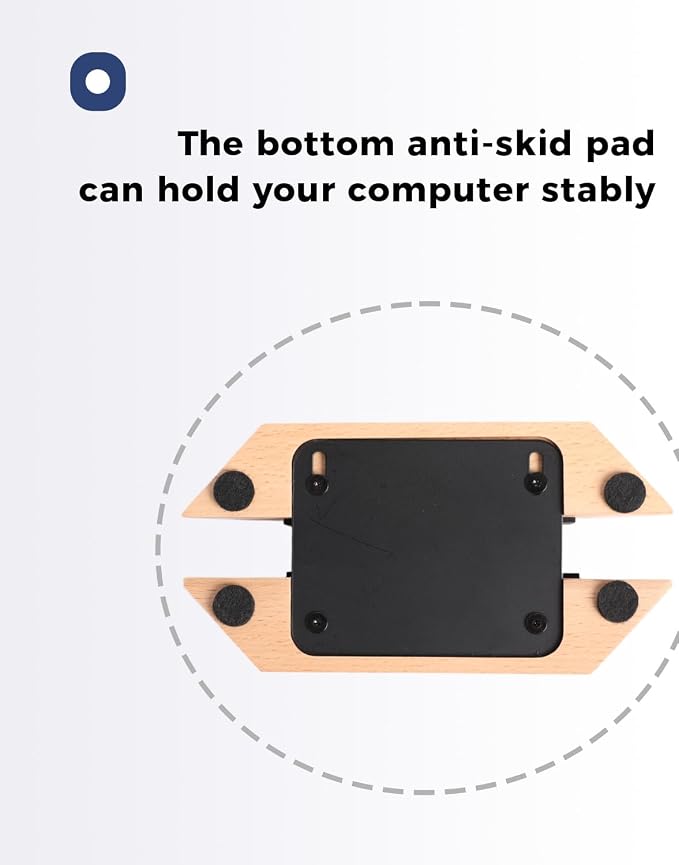 Adjustable Vertical Laptop Stand, MacBook Holder Wood Stand, Wooden Laptop Stand - Image 3