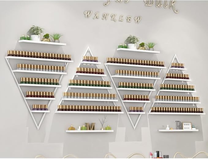 Elegant Gold Wall Mounted Nail Polish Rack - Image 4
