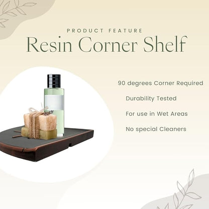 Tenedos Resin Decor 8 Inches Corner Shower Shelf – 9x9 Wall Mounted Flatback - Image 4