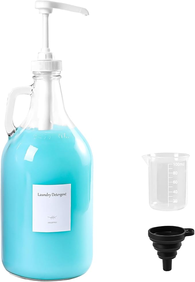 64 OZ Laundry Detergent Dispenser BY VEGEVIGI, Glass Liquid Laundry Soap by Unknown