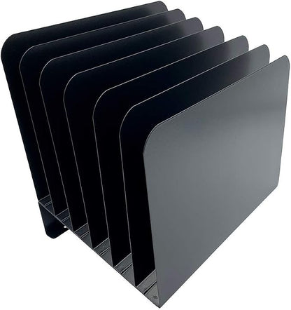 Huron Desktop File Binder Organizer Storage, Inclined Slant 6 Slot - Image 3
