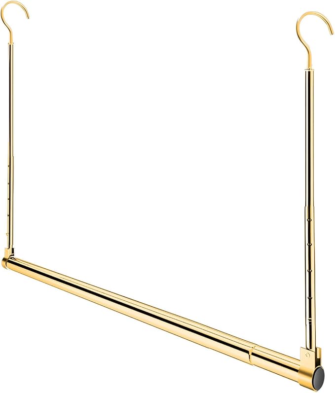 Adjustable Hanging Closet Rod, Extender Hanging Rod, Closet Hanging Organizer by Yeetburg