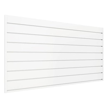 4FT x 2FT Modern White PVC Slatwall Panel, Wall Mounted, 1 Shelf, Garage Storage by Neoaider