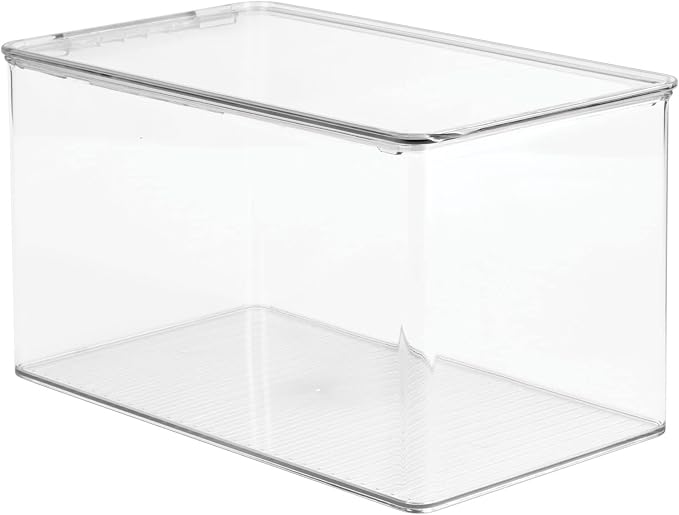 mDesign Plastic Stackable Toy Storage Bin Container Box, Hinge Lid - Image 9