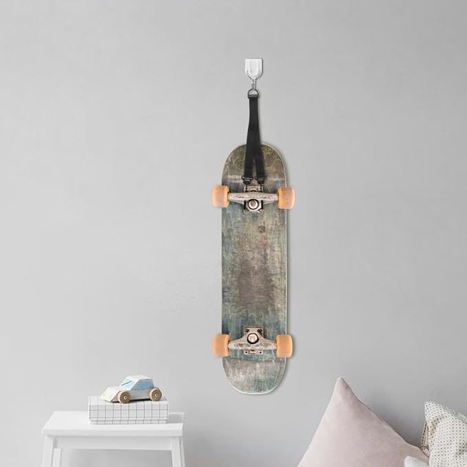 Skateboard Hanger: Skateboard Wall Display Storage Strap Over-The-Door - Image 5