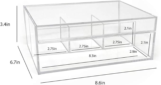 Isaac Jacobs 4-Compartment Clear Acrylic Organizer - Image 2