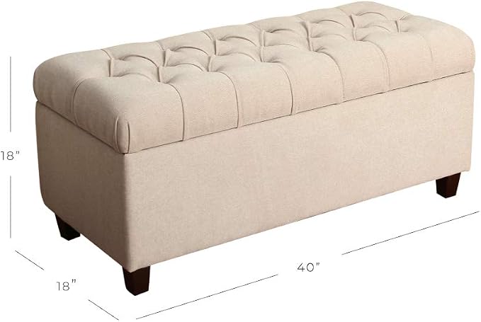 Homepop Home Decor | Tufted Ainsley Button Storage Ottoman Bench - Image 3