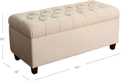 Homepop Home Decor | Tufted Ainsley Button Storage Ottoman Bench - Image 3