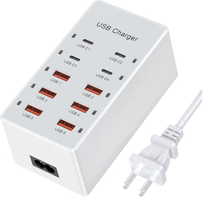 USB C Charging Station Cell Phone Wall Charger 10Ports USBC Fast Charging Power by Unknown