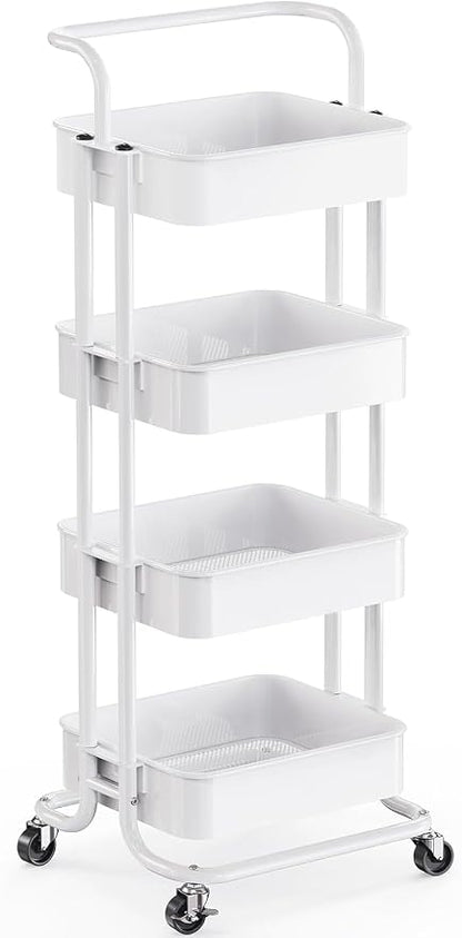 Pipishell 4 Tier Rolling Cart, Metal Utility Cart by Pipishell