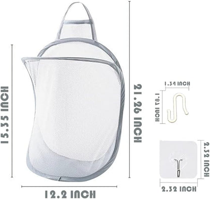 Mesh Collapsible Small Wall Laundry Baskets，Hanging Laundry Hamper，for Hotel - Image 2