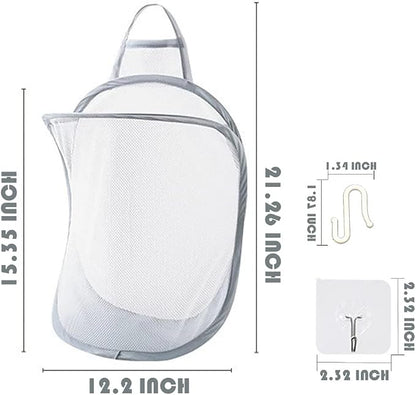 Mesh Collapsible Small Wall Laundry Baskets，Hanging Laundry Hamper，for Hotel - Image 2