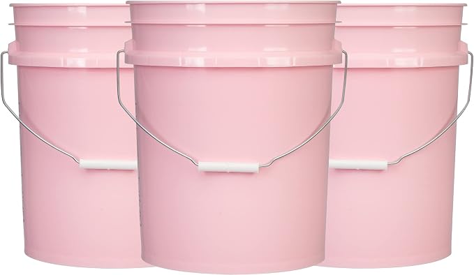 House Naturals 5 Gallon Pink Food Grade Plastic Storage Bucket - Image 2