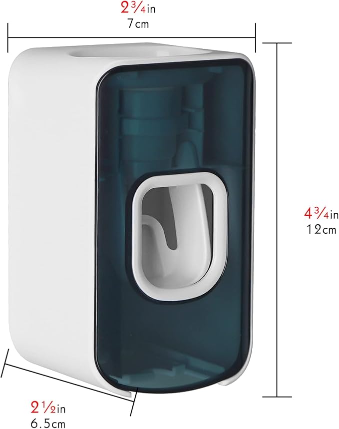 2 Slot Toothbrush Holder and Toothpaste Dispenser Wall Mounted, Automatic - Image 3