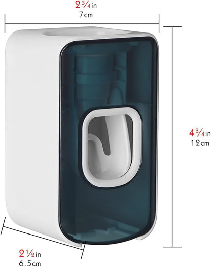 2 Slot Toothbrush Holder and Toothpaste Dispenser Wall Mounted, Automatic - Image 3