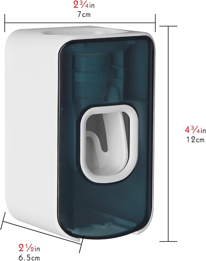 2 Slot Toothbrush Holder and Toothpaste Dispenser Wall Mounted, Automatic - Image 2