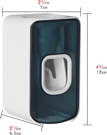2 Slot Toothbrush Holder and Toothpaste Dispenser Wall Mounted, Automatic - Image 2