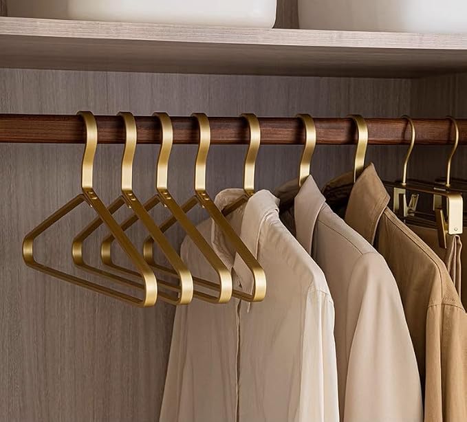 Premium Matte Gold Aluminum Coat Hangers 90 Piece Set, 16.5” Extra Smooth & - Image 2