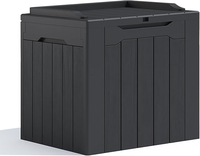 Patiolife 30 Gallon Resin Deck Box, Small Outdoor Storage by Patiowell