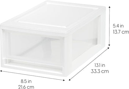 IRIS USA 6 Qt. Plastic Drawer Storage Organizer Stacking Drawers, Stackable Unit - Image 3