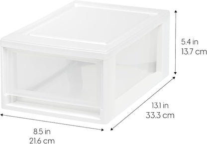 IRIS USA 4-Pack, 6 Qt. Small Stacking Drawer Storage Organizer, accessories - Image 3