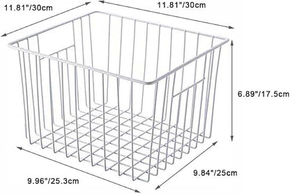 SANNO Freezer Baskets Pantry Wire Storage Basket Bins, Refrigerator Organizer - Image 8