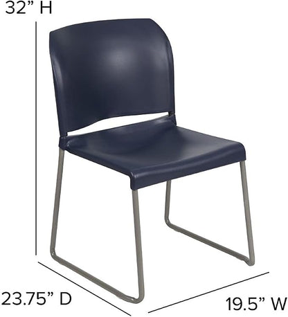 Flash Furniture HERCULES Series 880 lb. Capacity Navy Full Back Contoured Stack - Image 5