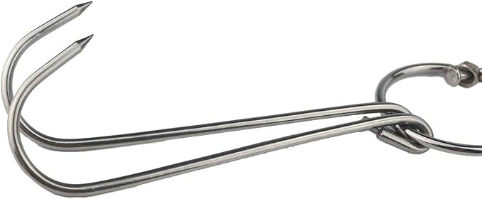 TIHOOD 3 PCS 9.4" Stainless Steel Double Meat Hooks Roast Duck Bacon Shop Hook - Image 4