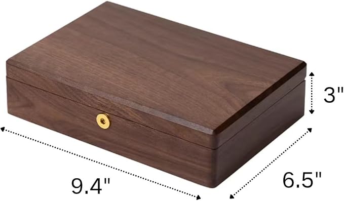 Bescott 2 Layers Solid Black Walnut Wooden Jewelry Box - Image 5