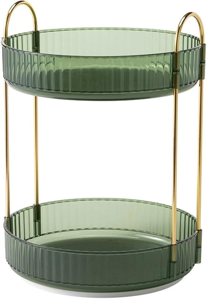 Bathroom Makeup Organizers, 2-Tiers 360° Rotating Makeup Organizer by Unknown