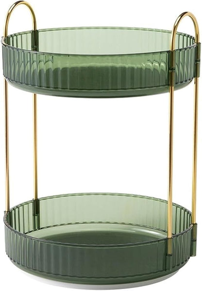 Bathroom Makeup Organizers, 2-Tiers 360° Rotating Makeup Organizer by Unknown
