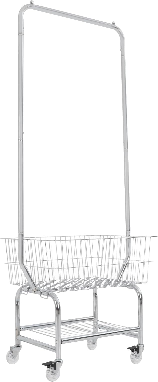 Laundry Cart, Steel Wire Laundry Cart, Laundry Basket - Image 6