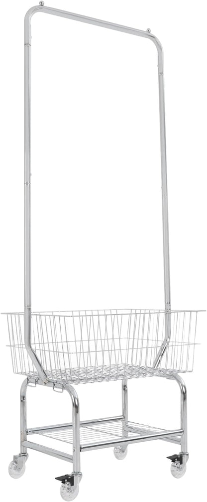 Laundry Cart, Steel Wire Laundry Cart, Laundry Basket - Image 6