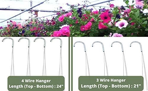 4 Pack 21" 3 Strong Wire Steel Hook Hanger, Gardening Indoor Outdoor Patio - Image 4