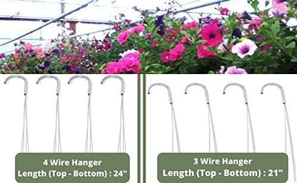 4 Pack 21" 3 Strong Wire Steel Hook Hanger, Gardening Indoor Outdoor Patio - Image 4