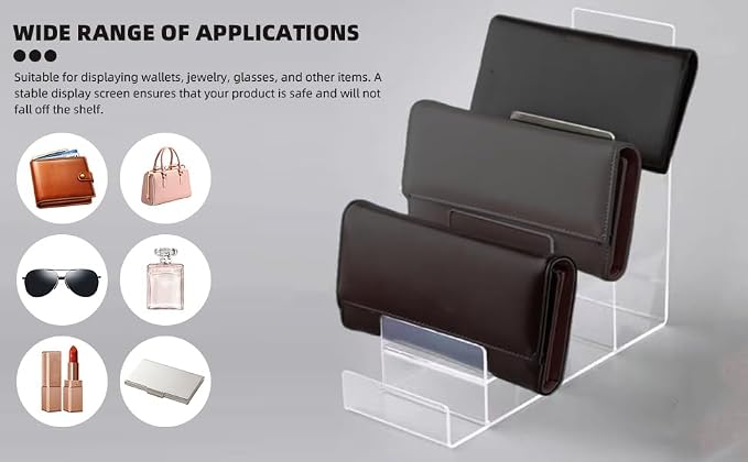Acrylic Wallet Display Stand Purse Handbag Organizer, Acrylic Display Shelf - Image 9