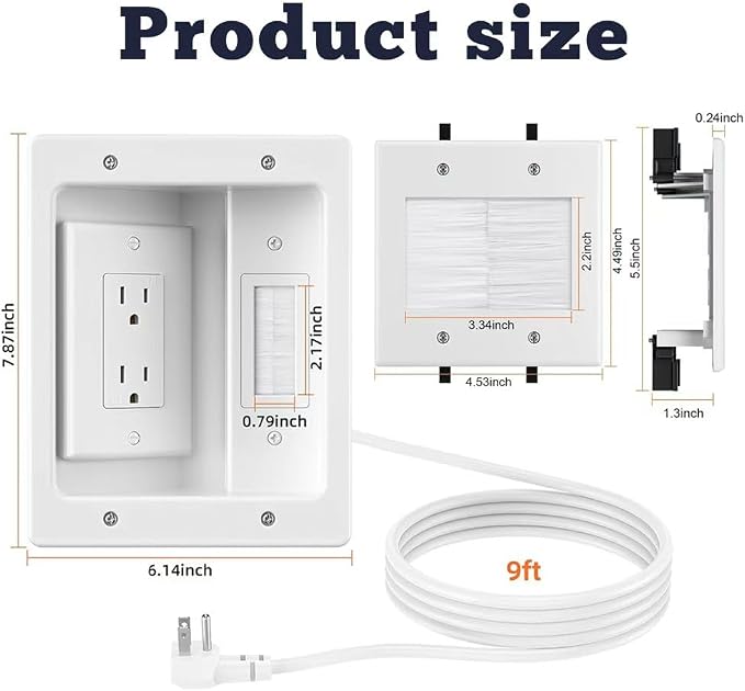 Recessed Outlet Box, in Wall Cable Concealer Kit - Image 3