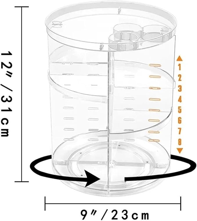 Rotating Makeup Organizer, Cosmetic Display Case - Image 3
