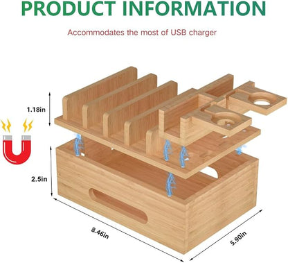 Bamboo Charging Stations for Multi Devices - Image 3