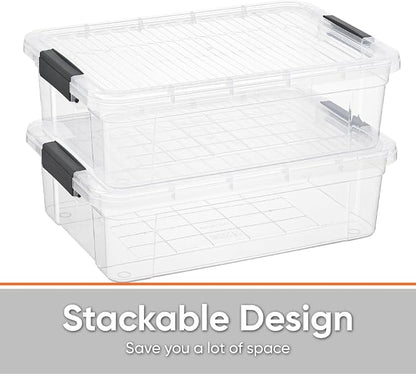 Superio Storage Bins with Lids, Stackable Totes, BPA Free, Odor Free, Organizer - Image 4