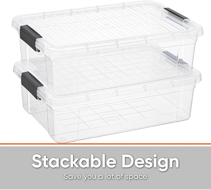 Superio Storage Bins with Lids, Stackable Totes, BPA Free, Odor Free, Organizer - Image 4