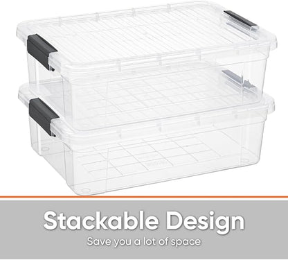 Superio Storage Bins with Lids, Stackable Totes, BPA Free, Odor Free, Organizer - Image 4