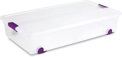 Sterilite 8-Pack 60 Quart ClearView Latch Box, Wheeled Underbed Organizer Bins - Image 9