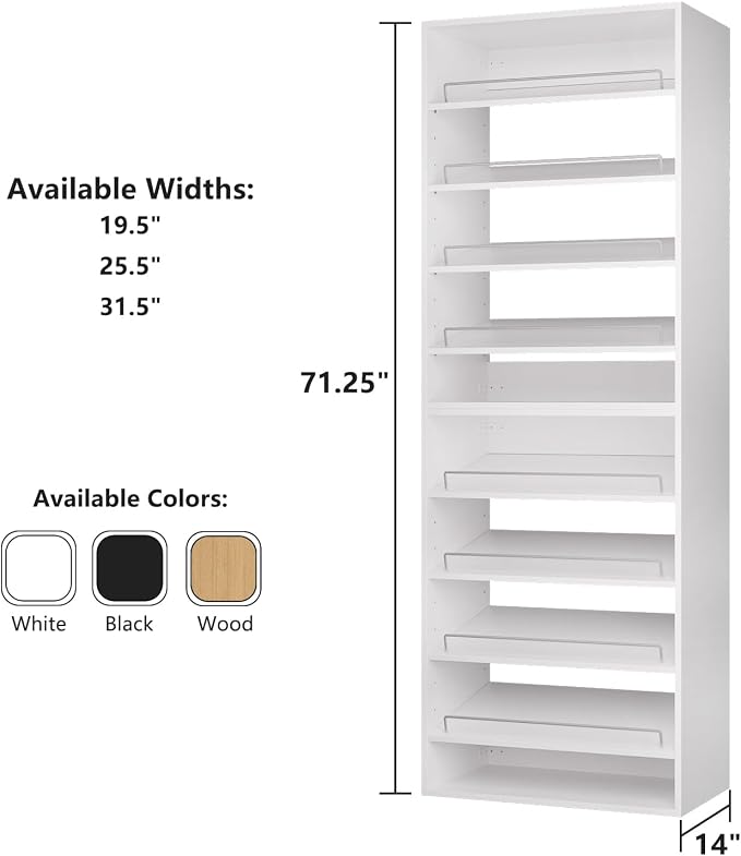 ROOMTEC Modular Closet System, 31.5" Shoe Shelf Closet Tower Wall-Mounted - Image 2