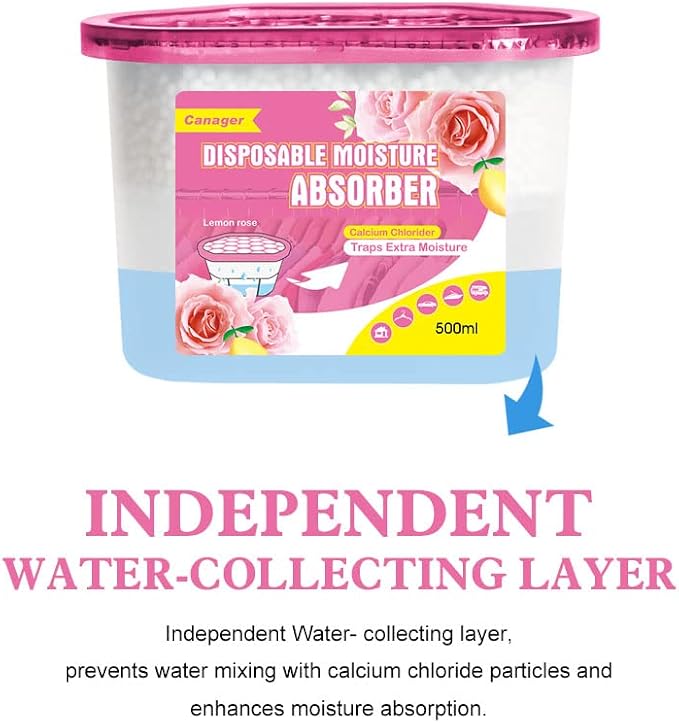 CANAGER Moisture Absorber Box, Lemon Rose-6 packs, Dehumidifier - Image 5