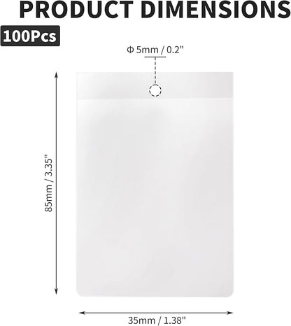 100 Pcs Clear Plastic Labels Tag Holders 3.5x8.5 cm Waterproof Hang Tags - Image 2