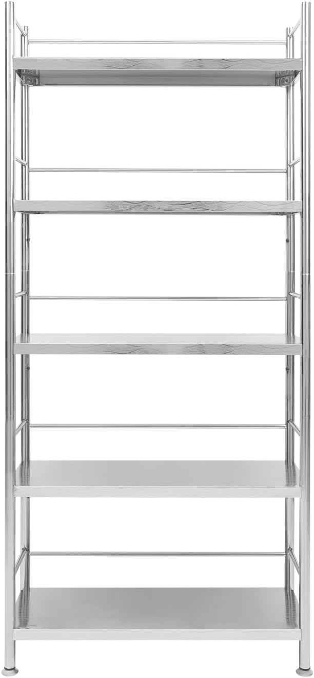 5-Tier Stainless Steel Shelf, Heavy Duty Storage Rack - Image 8